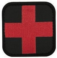 Red Cross Medic Patch -Red on Black by SUPPLIES