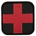 Red Cross Medic Patch -Red on Black