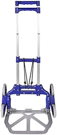 Six-Wheel Climbing Stairs Folding Portable Trolley car Hand-Drawn Climbing Stair car Maximum Load-Bearing 60KG, Trolley