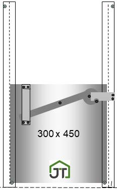 JOSTechnik Entenklappe Schieber 300x450mm mit Selbstverriegelung für automatischen Klappensteller