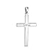 Unisex Large Personalize Traditional Plain Simple Basic Religious Cross Pendant Necklace For Women Men Teen Polished Solid .925 Sterling Silver Customizable