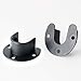 Alise 1-Inch Dia Shower Closet Rod Set Holder Flange Socket Bracket Supports,Stainless Steel Matte Black 2 Pcs FL8001UB-2P