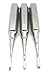 Dental Elevator Surgical Root Instruments Curved Tip 2mm, 3mm, 4mm Set of 3