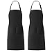 Xornis 2 Pack Adjustable Bib Aprons with 2 Pockets Apron for Women Men Kitchen Cooking Chef, Black