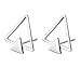 Helen de Lete Original Minimalist Double Triangle Sterling Silver Stud Earrings for Women