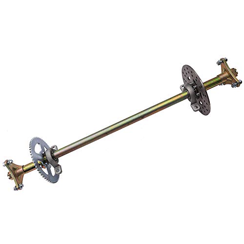 ZXTDR Rear Axle Shaft Assembly Kit with 4.1-6 Wheels Tires Rims and Sprocket Brake Disc Pillow Block for Go Kart Quad Trike Drift Bikes - Thumbnail 2