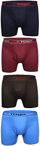 Go Yoga Men Underwear Boxer Brief | Open Fly Multipack | Long Leg | Small-Medium-Large