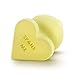 Blush Novelties Naughty Candy Heart - Smooth Satin Silicone Heart Shaped Bottom Anal Butt Plug Sex Toy for Men and Women - Yellow