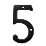 (#5) BOLTON 3 Inch Solid Brass Dark Oil Bronze Finish House Number Raised 1/6