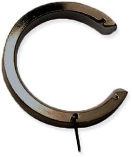 SPEEDY Poles Apart 28mm Premier Lined Bay Curtain Pole Passing Ring, Polished Graphite, 8 Pack