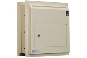 PROTEX SAFE CO. Protex WDS-311-DD Through-The-Wall Drop Box, for cash, checks and envelopes,Piano hinge,Pre-drilled anchoring holes,Metal baffle,Adjustable metal frames, double steel door off-white