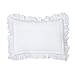 Ruffled Pillow Shams White Standard Pillowcases Lace Shabby Chic Farmhouse Pretty Victorian Hypoallergenic Country Girls Vintage Frilly Pillow Cover Protector 20x26 1 Piece