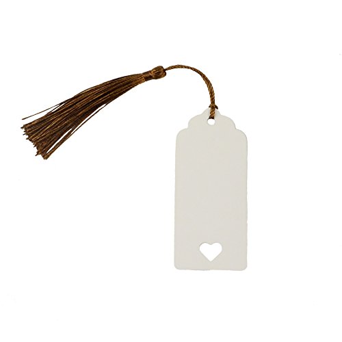 image for Makhry 100 Pcs Imported Rectangle Kraft Paper Bookmarks Gift Tags Wedd