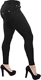Enimay Women's Colored Jean Look Jeggings Tights Spandex Leggings Yoga Pants Black Large
