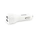 YOZATIA Portable Dual USB Plug Car Charger, Smart 3.0 25V Quick Charge Fit Iphone, Ipod, Ipad,Samsung and Other Devices - White