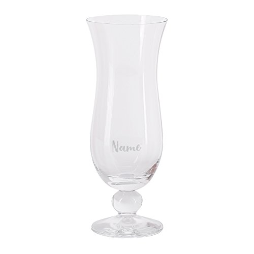 Herz & Heim® Karibisches Cocktailglas mit Gravur Ihres Wunschnamens (Name)
