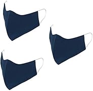 Mascarilla facial Droplet Guard 3-Pack - 100% algodón Nanotecnología de 3 capas - Mascarilla facial grande para adultos (N