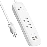Power Strip Surge Protector with USB Ports, White