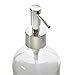 2 Pack, 16 oz. Liquid Soap Dispenser with Polished Pump, BONUS PUMP included, Refillable Round Clear Glass Bottle, Perfect for Liquid Soap, Essential Oils and Lotions, By California Home Goods