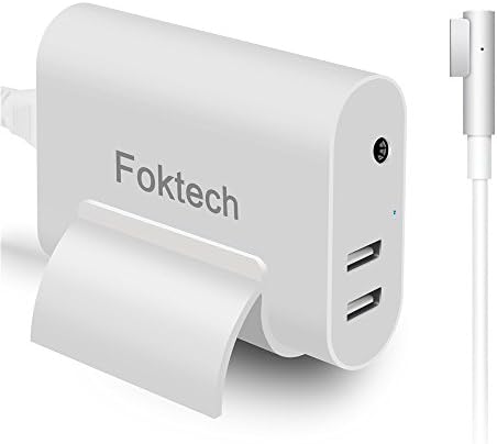 Macbook Air Charger Replacement, 45W L-Tip Magsafe Power Adapter for Apple Laptop MacBook Air 11 13 inch A1244 A1374 A1369 A1370 A1237 A1304 A1377 (After Mid 2012) + 2 USB Ports+ Little Stand