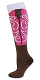 Cowgirl boot Socks Brown/Pink M/L