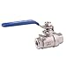 DERNORD Full Port Ball Valve Stainless Steel 304 Heavy Duty for Water, Oil, and Gas with Blue Locking Handles (1/4