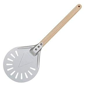 Uniquk 7 Inch Perforated Pizza Turning Peel Pizza Shovel Wooden Handle Pizza Peel Paddle Short Pizza Tool Non Slip…
