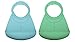 Waterproof Silicone Bibs with Food Catcher Pocket for Baby and Toddler, 2 Pack (Pearl - Green / Turquoise), Homwe