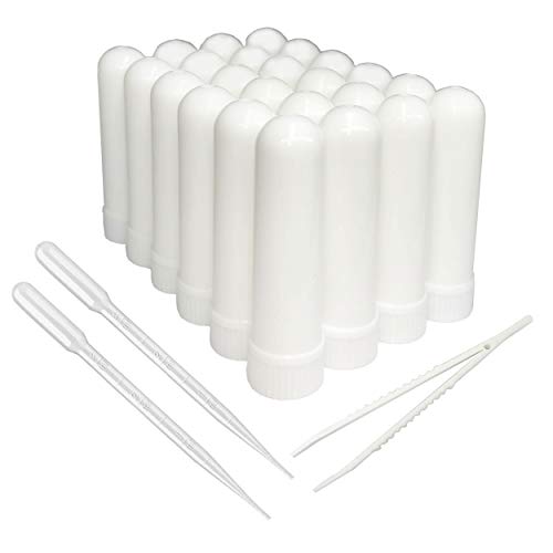 zison Essential Oil Aromatherapy Blank plastic tubes (Includes 24 Blank plastic tubes+36 unscented wicks+2 Plastic Droppers+1 Plastic Tweezers)