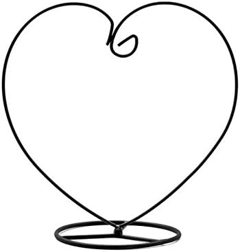 Kingbuy Black Heart Shaped Flower Shelf Hook/Air Plant Stand/Flower Pot Stand Metal Stand for Terrariums & Ornaments Set of 2pcs (Heart Shaped Flower Shelf)