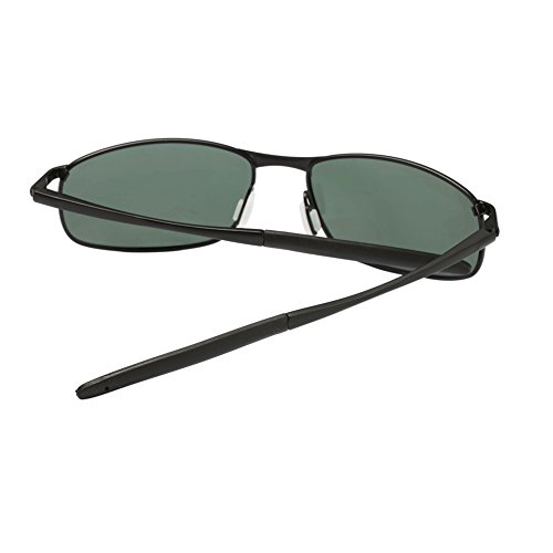 ZHILE 8-base Curve Wrap Metal Frame Polarized Sunglasses for Men (Black frame G15 lens, 57)