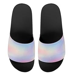 Howilath Rainbow Tie Dye Print Beach Slides for