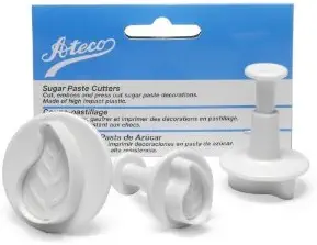Ateco Set of 3 Sugar Paste Curved Leaf Cutters