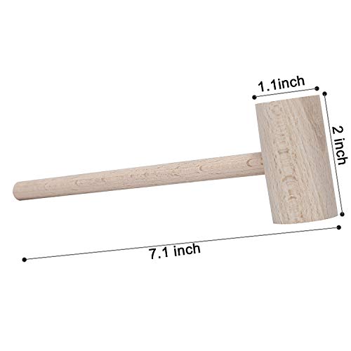 Crab & Lobster Mallets, Wooden Seafood Shellfish Hammers, Natural Solid Beechwood Crackers, Set of 12 - Thumbnail 3