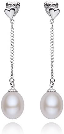Generic Womens Nature Fresh Water Oval Pearl Long Drop Earrings