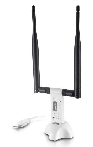 Netis WF2116 Wireless N300 Long-Range USB Adapter, Supports Windows, Mac OS, Linux, 5dBi High Gain Antennas, Free USB Cradle