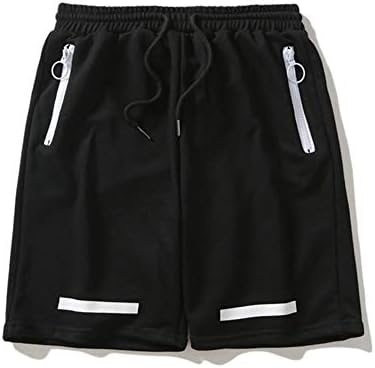 Nipant OW White Striped Print Terry Men's Loose Shorts