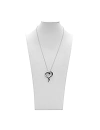 controse silver-toned de la mujer acero inoxidable Tentacle oscuras y brillantes collar 31"