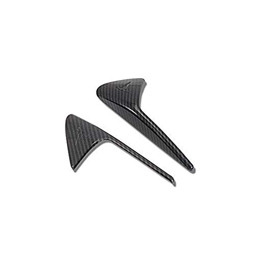 CoolKo Car Front Side Signal Turn Lamp Cover Trim Exterior Decoration Compatible with Model X, S, 3 [ 2 Pieces - Carbon Fiber Pattern ]