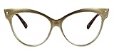 Basik Eyewear - Vintage Cat Eye Oversize Clear Lens Fashion MOD Sunglasses (Gold w/ Tortoise, Clear)
