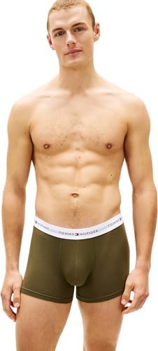 Uomo Pantaloncini Boxer Confezione da 3 con Fascia con Logo, Multicolore (Arm Grn/WDG Blu/Ptch Blu), L