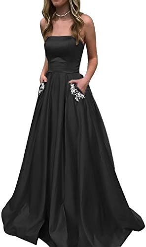 menoqo Women's Strapless Dresses Ball Gown Evening Prom Party Dress
