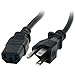 2 Pack Universal (6 Ft/2 Meters) Computer AC Power Cable IEC320 C13 3-Prong 10A 125V US primary