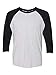 Next Level Unisex Triblend 3/4-Sleeve Raglan XL VIN BK/ HTHR WHT