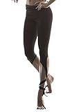 Helisopus Women's Running Legging Yoga Gym Ninth Pants With Ballet Ribbon Design