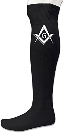 Football Socks Athletic Knee High Socks Casual Socks Soccer Socks - Freemason Logo Square And Compass 1