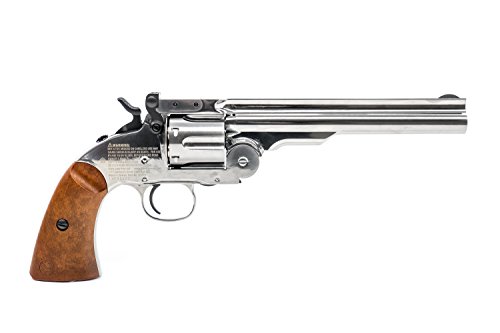 Bear River Schofield No. 3 Revolver - .177 Full Metal Airgun Pistol - CO2 BB Gun Shoot BB or Pellet Ammo Nickel Finish - Thumbnail 2