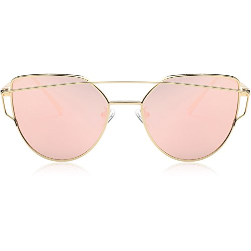 SojoS Cat Eye Mirrored Flat Lenses Street Fashion Metal Frame Women Sunglasses SJ1001 Clothing, Shoes & Jewelry, Women, Accessories, Sunglasses & Eyewear Accessories, Sunglasses