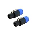 Audio2000'S tm ACC31A1-P (2 pc) Speakon Male to 1/4" Jack Connector