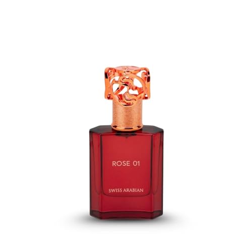 Swiss Arabian Rose 01 Eau de Parfum Unisex 50ML – Verzaubernde Blumenkombination aus Bergamot, Lychee und majestätischen Rosen – Exquisite Duft für je